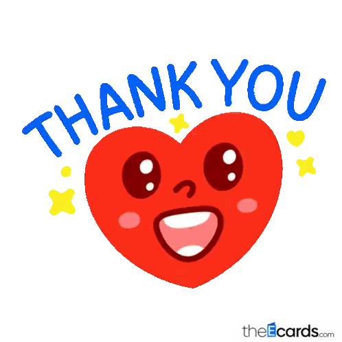 Red Heart Face Saying Thank You Sticker