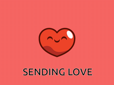 Red Heart Face Sending Love GIF