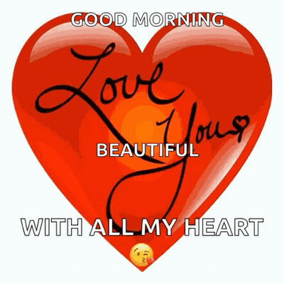 Red Heart Good Morning Beautiful With All My Heart GIF