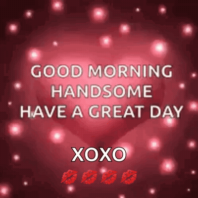 Red Heart Good Morning Handsome GIF