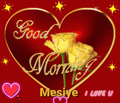 Red Heart Good Morning Mesiye I Love U GIF