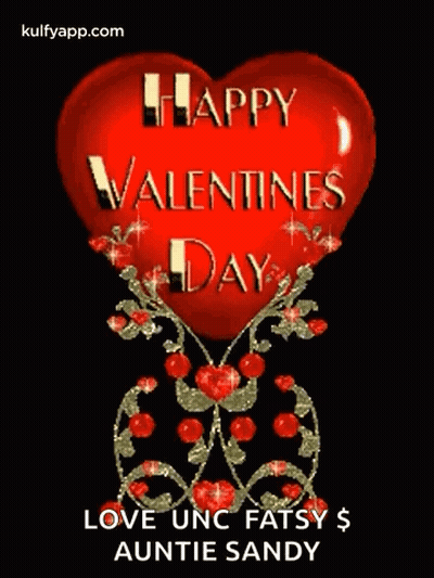 Red Heart Happy Valentine's Day Love Uncle Fatty Auntie Sandy GIF