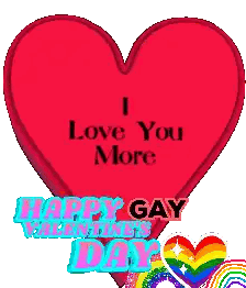Red Heart I Love You More Sticker