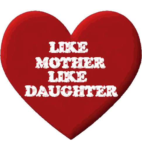 Red Heart Like Mother Like Daughter Sticker