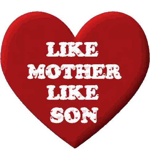 Red Heart Like Mother Like Son Sticker