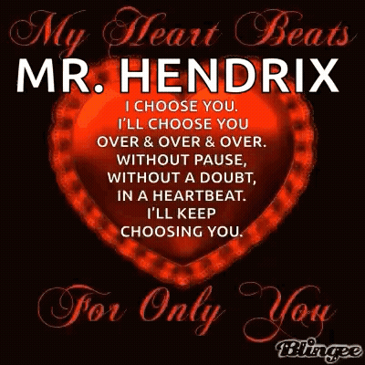Red Heart My Heart Beats Mr. Hendrix GIF