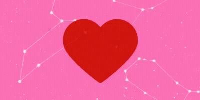 Red Heart On Pink Background With Stars GIF
