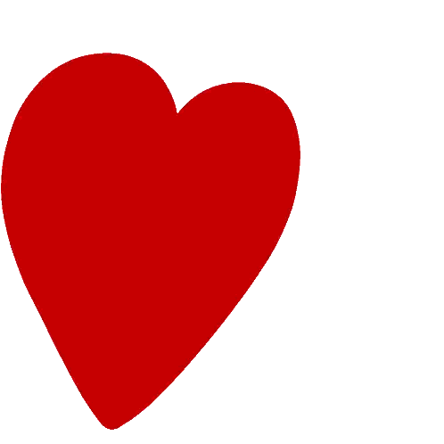 Red Heart On White Background With Black Outline Sticker