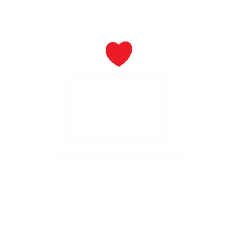 Red Heart On White Sticker