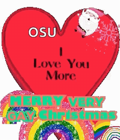Red Heart Osu I Love You More Merry Very Gay Christmas