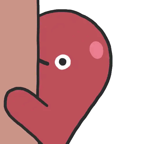 Red Heart Peeking Out Of Wall Sticker