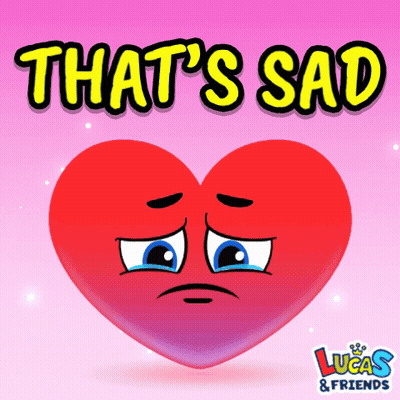 Red Heart Sad Face Saying That's Sad GIF