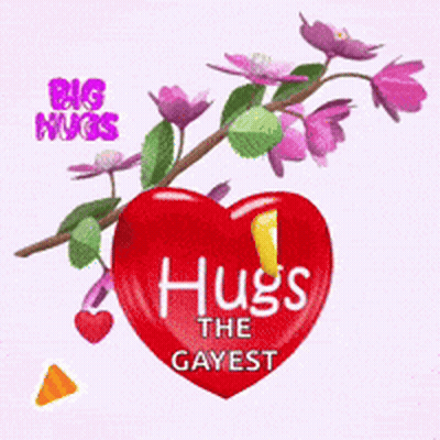 Red Heart Saying Big Hugs The Gayest GIF
