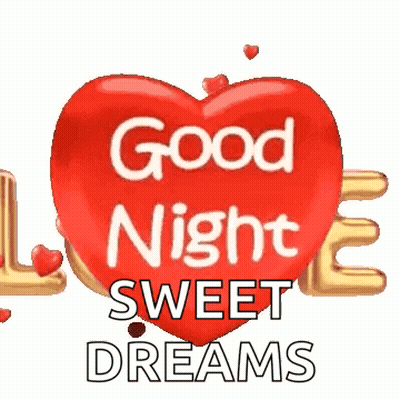 Red Heart Saying Good Night GIF