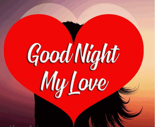 Red Heart Saying Good Night My Love GIF