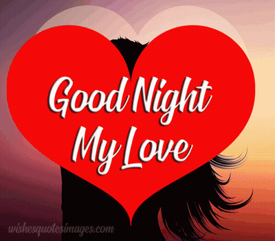Red Heart Saying Good Night My Love GIF