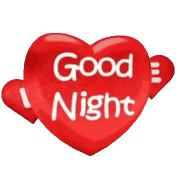 Red Heart Saying Good Night Sticker