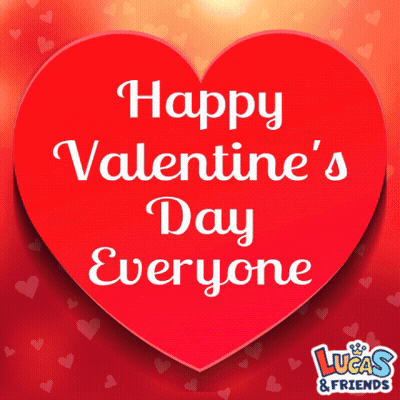 Red Heart Saying Happy Valentine's Day Everyone GIF