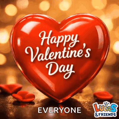 Red Heart Saying Happy Valentine's Day Everyone