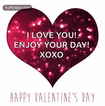 Red Heart Saying I Love You Enjoy Your Day Xoxo GIF