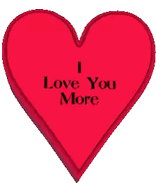 Red Heart Saying I Love You More Sticker