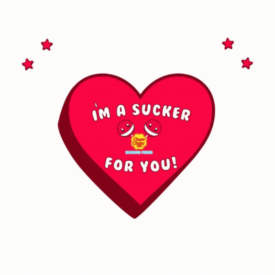 Red Heart Saying I'm A Sucker For You GIF