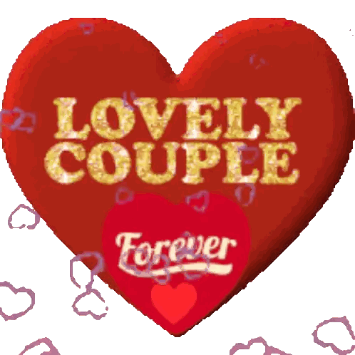 Red Heart Saying Lovely Couple Sticker