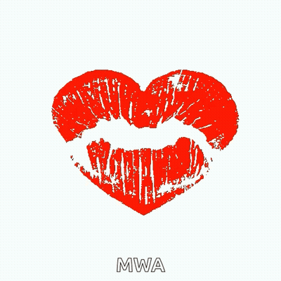 Red Heart Saying Mwa GIF