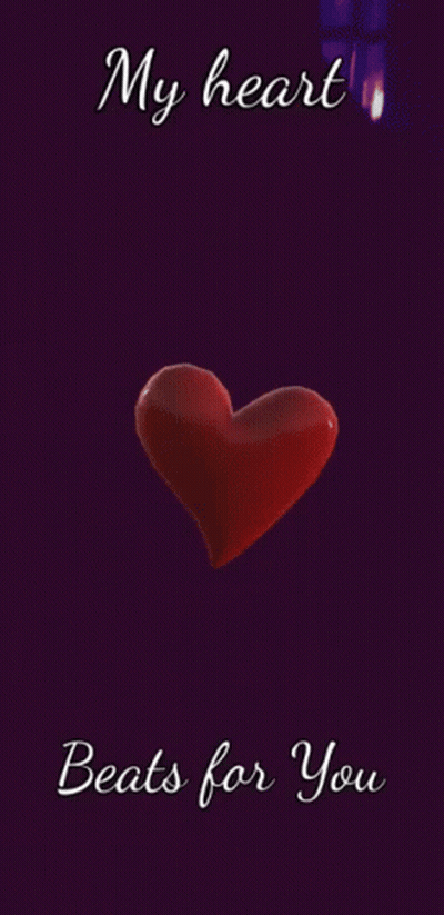 Red Heart Saying My Heart Beats For You GIF
