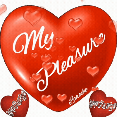 Red Heart Saying My Pleasure GIF