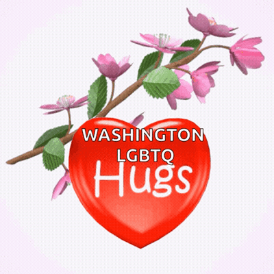Red Heart Saying Washington LGBTQ Hugs GIF