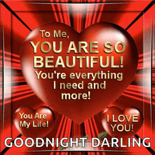 Red Heart Saying You Are Beautiful GIF
