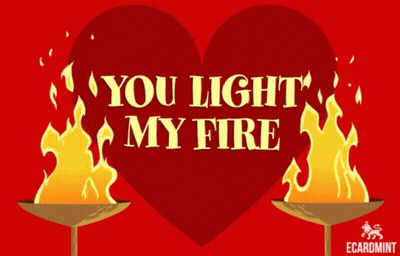 Red Heart Saying You Light My Fire GIF