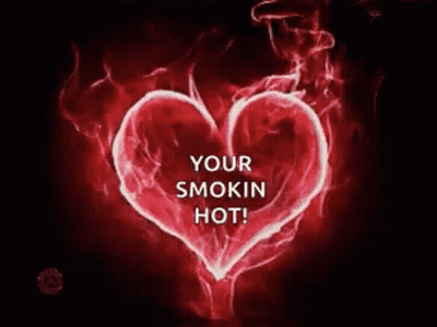 Red Heart Saying Your Smokin Hot GIF