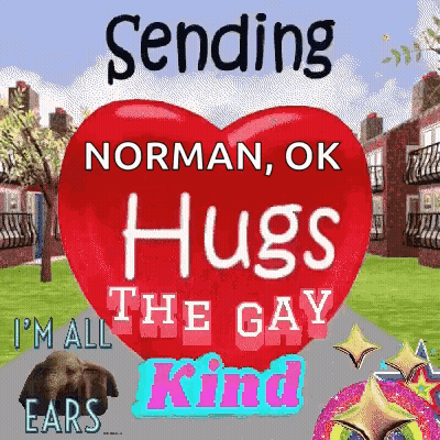 Red Heart Sending Norman Ok Hugs The Gay GIF