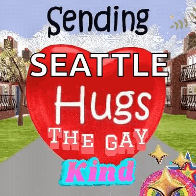 Red Heart Sending Seattle Hugs The Gay Kind GIF