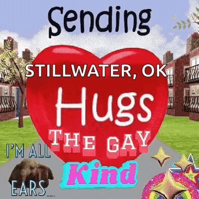 Red Heart Sending Stillwater OK Hugs The Gay GIF