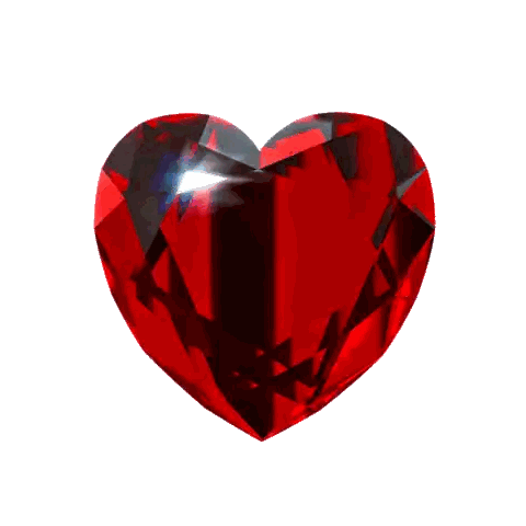 Red Heart Shaped Jewel With Blue Reflection Sticker