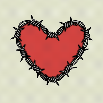 Red Heart Surrounded By Barbed Wire GIF