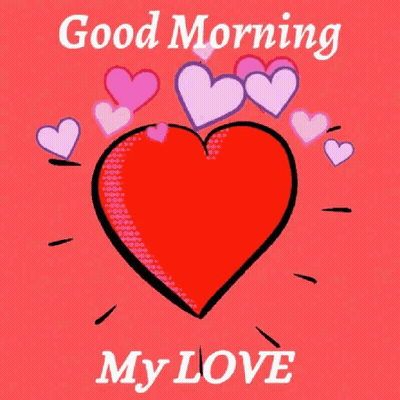 Red Heart Surrounded By Hearts Good Morning My Love GIF