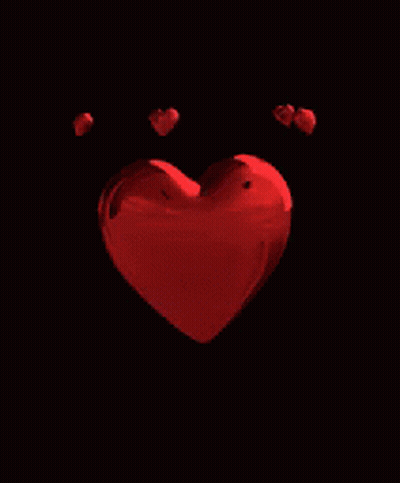 Red Heart Surrounded By Smaller Hearts GIF