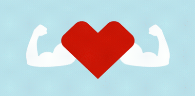 Red Heart Surrounded by Two White Muscles