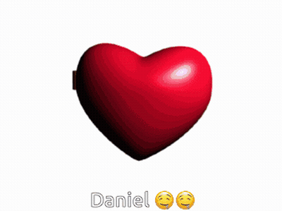 Red Heart With Angel Picture And Name Daniel GIF