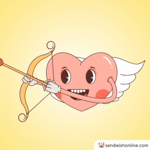 Red Heart With Arrow And Sendwishonline.com GIF