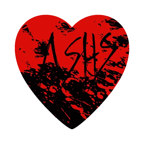 Red Heart With Ashs Text Sticker