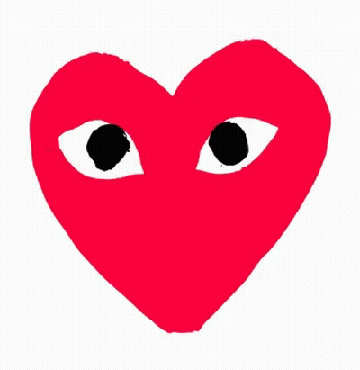 Red Heart With Black Eyes GIF