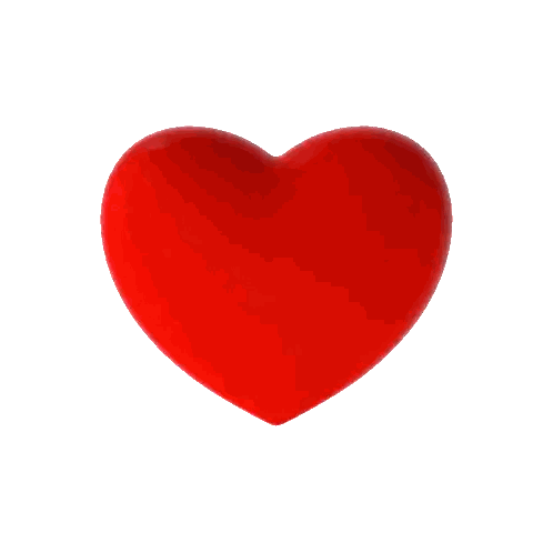 Red Heart With Black Outline Sticker