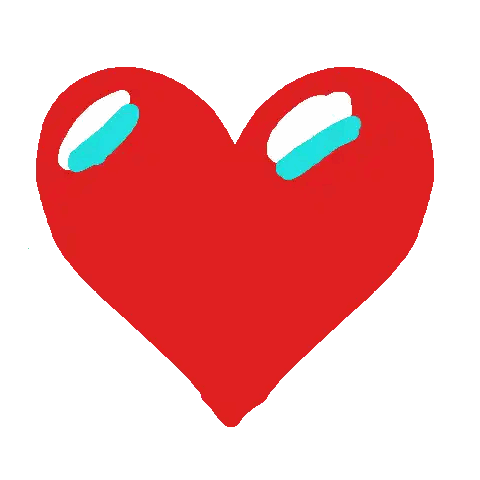 Red Heart With Blue Dots Sticker