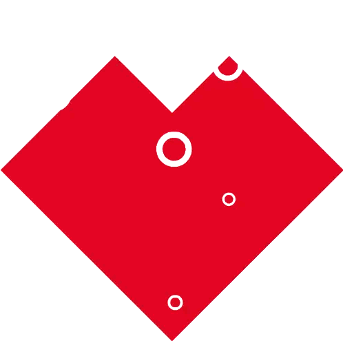 Red Heart With Circles And Dots Sticker