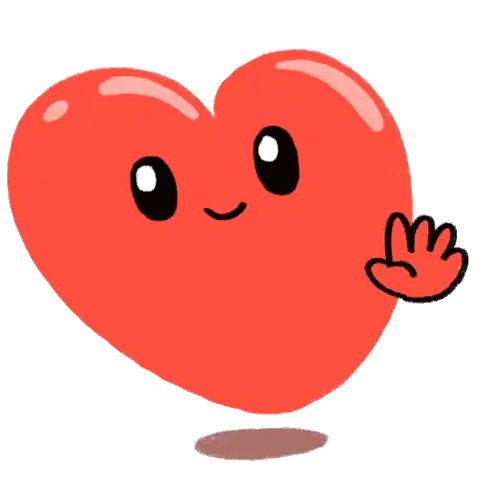 Red Heart With Face And Hand Sticker
